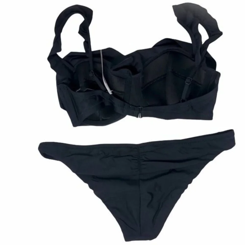 J. Crew Ruffle Underwire Ruched Lowrider Bikini NWT - Picture 5 of 6